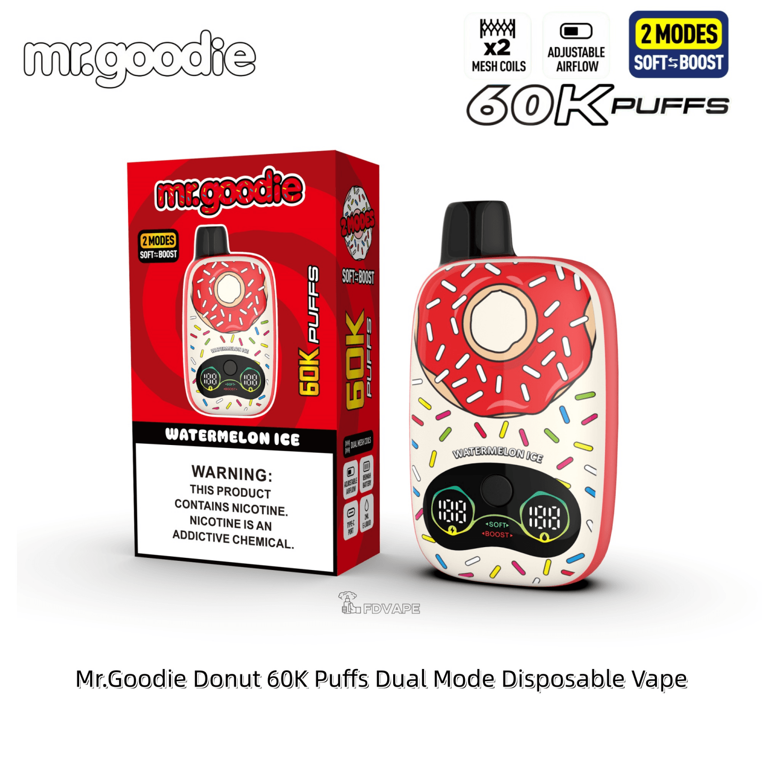 donut flavor disposable vape Mr.Goodie 60000 60K Puffs – Dual Mode Boost Vape With Mesh Coil Smart LED Display & Rich Performance Flavour:Kiwi Pomegranate vaporesso-pod Top 5 Vaping Questions