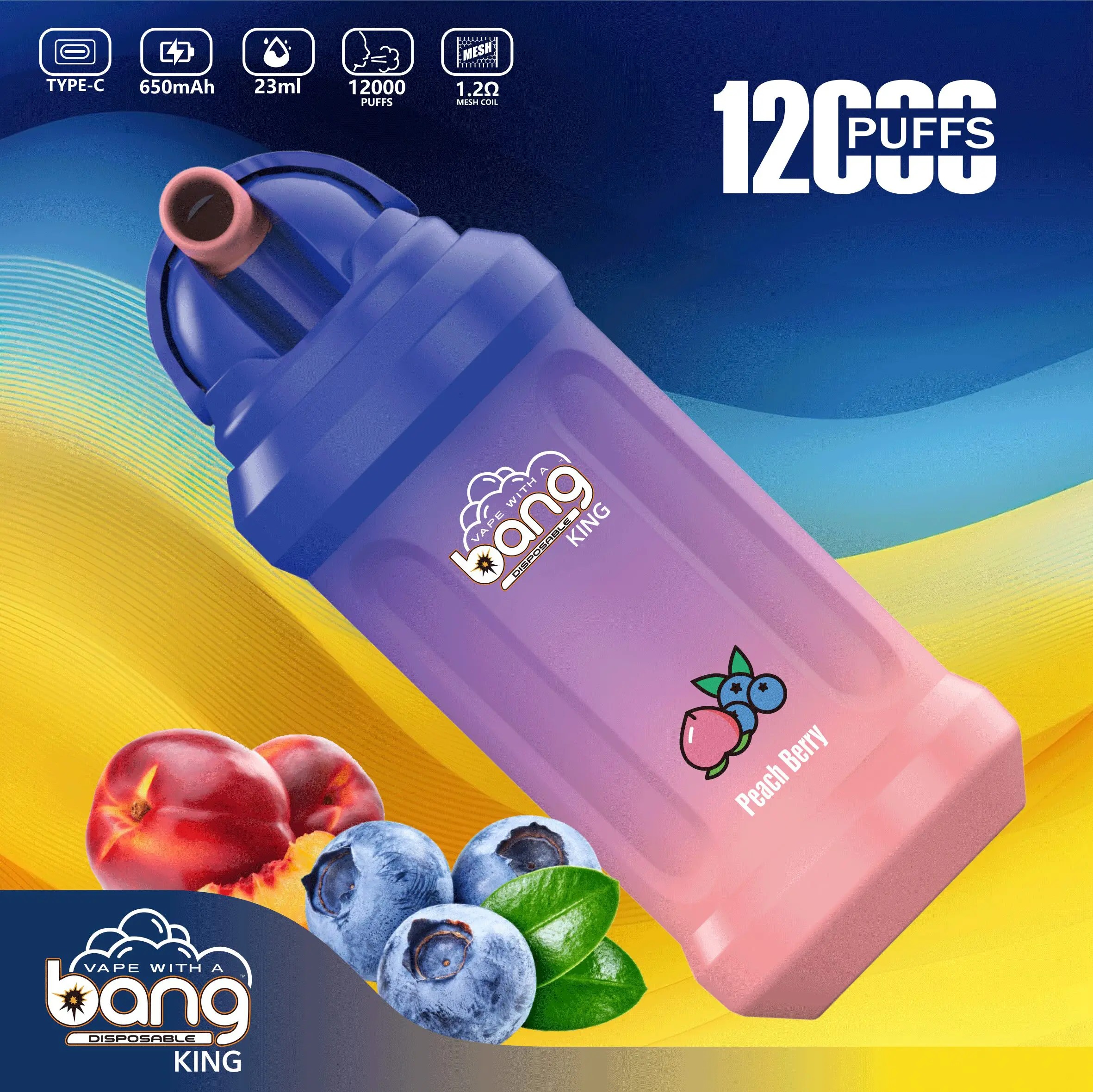 elfbar elfa master akku Bang King 12000 12k puffs Disposable Vape 0% 2% 3% 5% Nicotine 20 Tastes  Rechargeable Factory Direct
