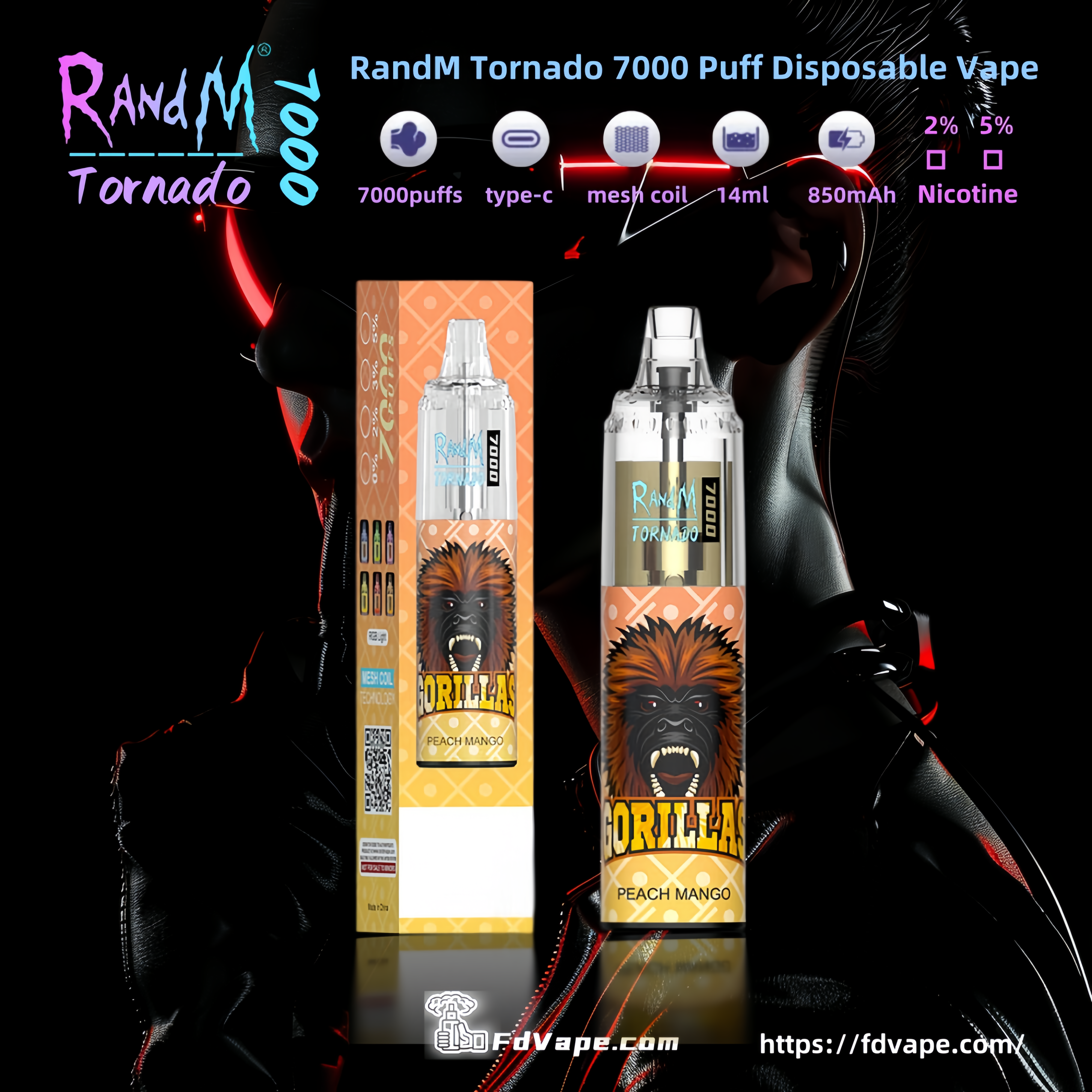 7k randm tornado RandM Tornado 7000 Puffs Bulk Disposable Vapes Wholesale Supplier main image 1