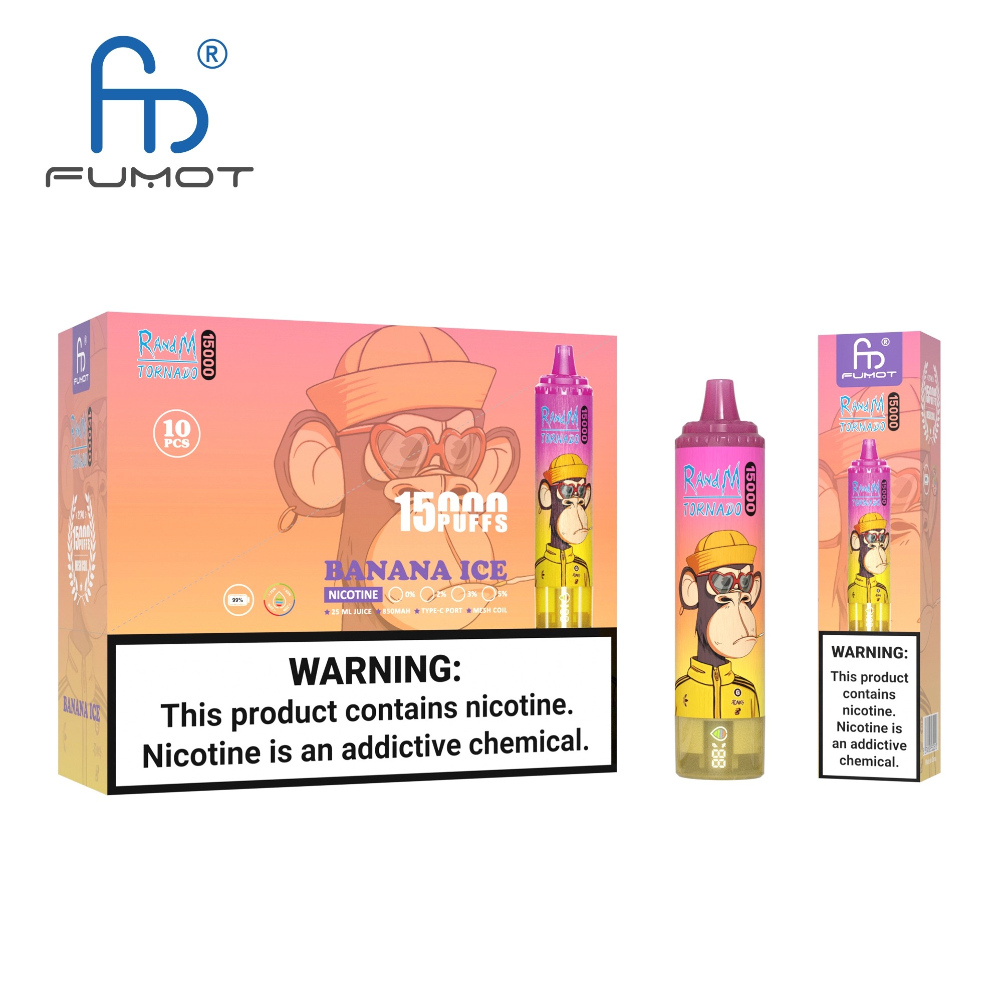 RandM Tornado 15k 15000 Puffs Disposable Vape 2% 5% Nicotin 41Tastes LED  Display Rechargeable Factory Direct