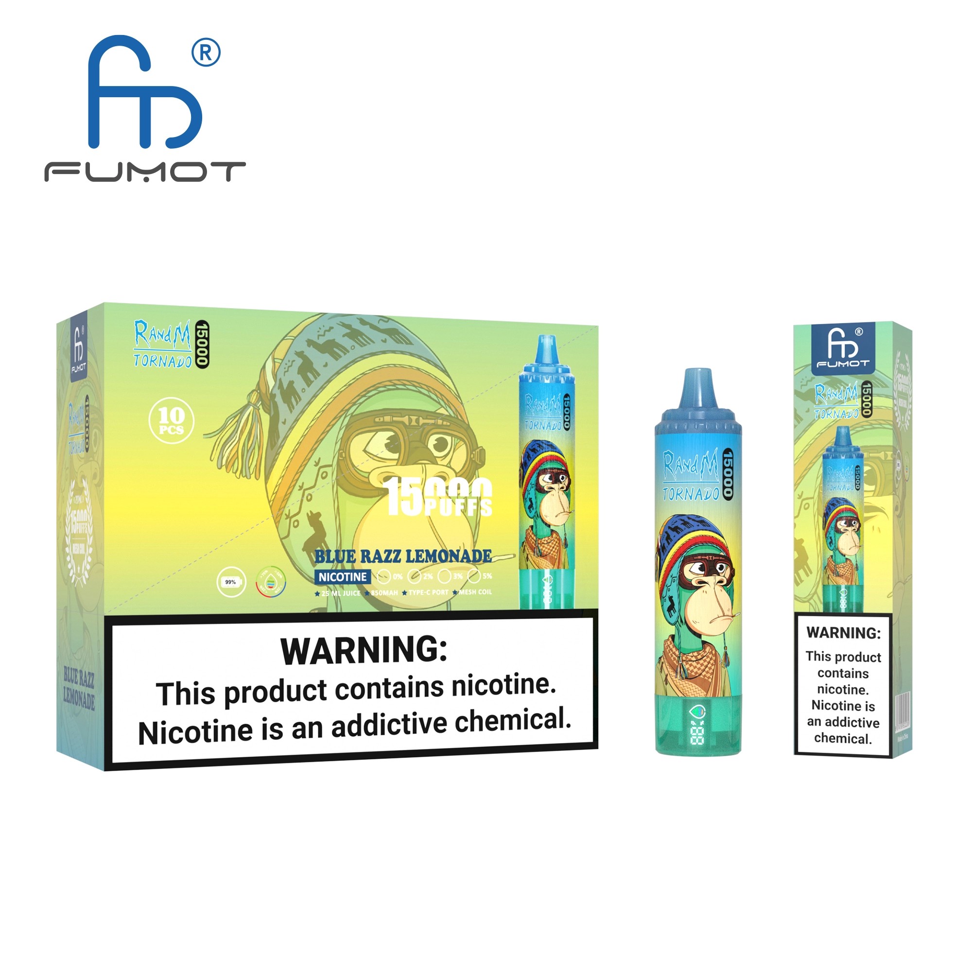 RandM Tornado 15k 15000 Puffs Disposable Vape 2% 5% Nicotin 41Tastes LED  Display Rechargeable Factory Direct