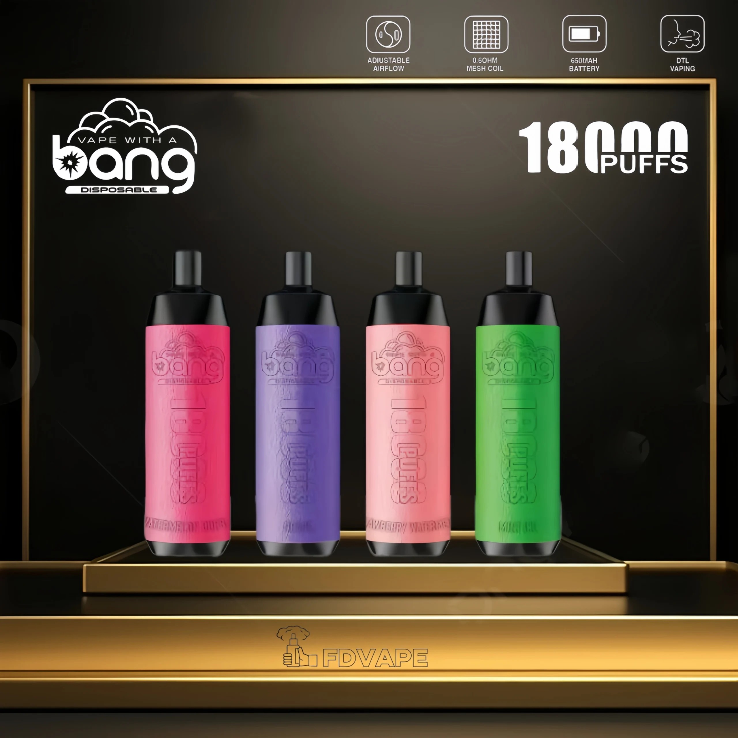 Bang Crown Bar 18000 18k Puffs Disposable Vape Best Many Nicotine Tastes  E-Cigarettes Factory Direct - FDVAPE
