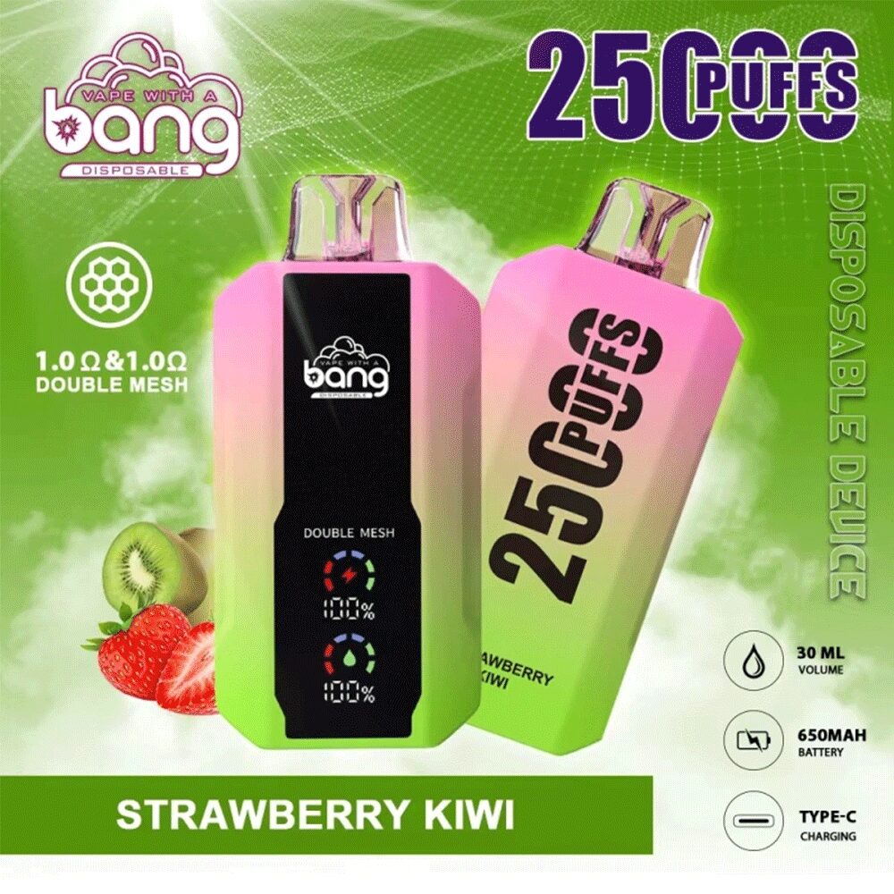 Bang 25000 25k Puffs Disposable Vape 0% 2% 3% 5% Nicotine 12Tastes LED  Display Rechargeable Factory Direct - FDVAPE