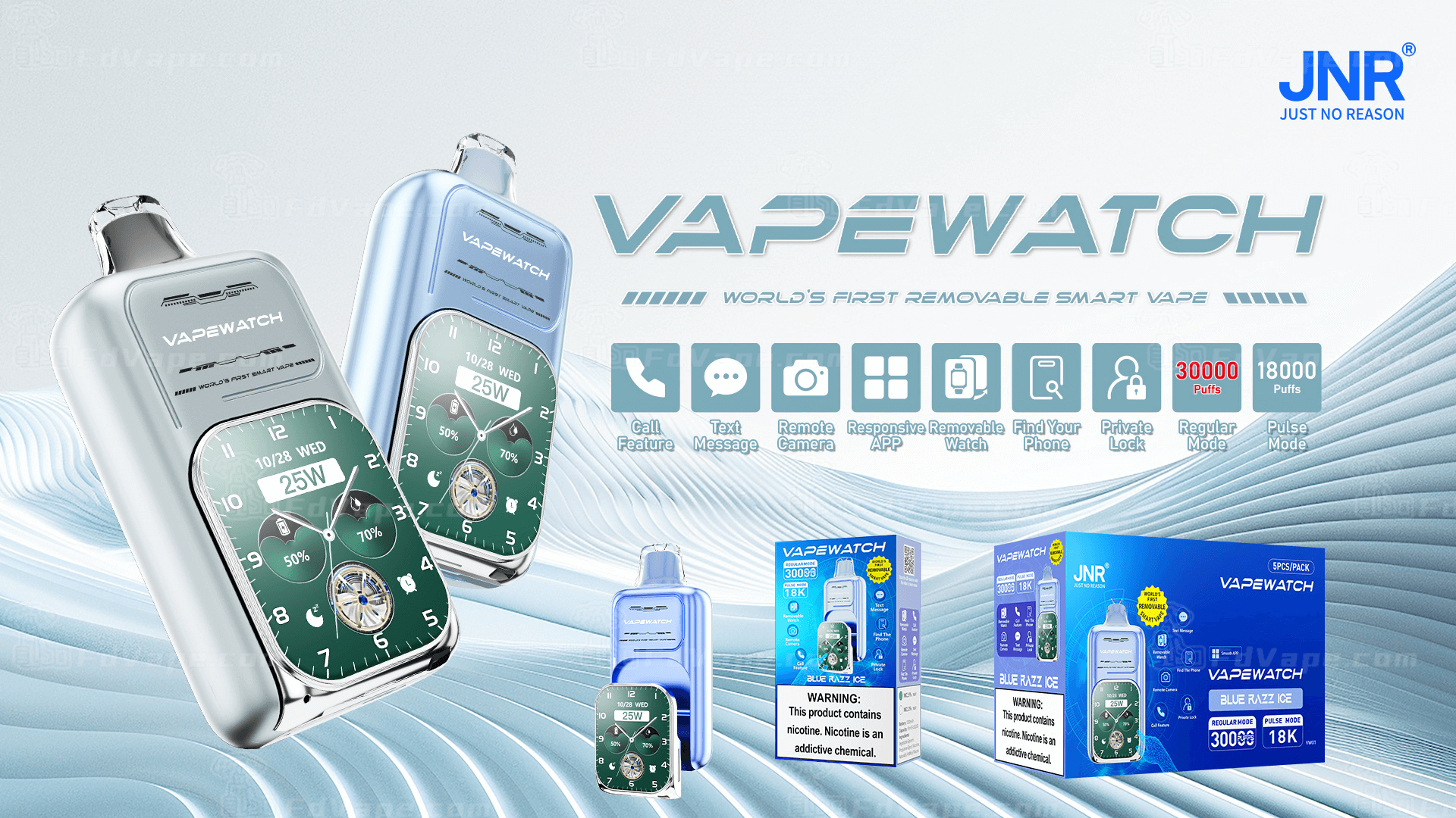 JNR Vape Watch 30000 30K Puffs Einweg-Vape-Pen 2% Nikotin 10Tastes  Original-Smart-Screen Direkt ab Werk