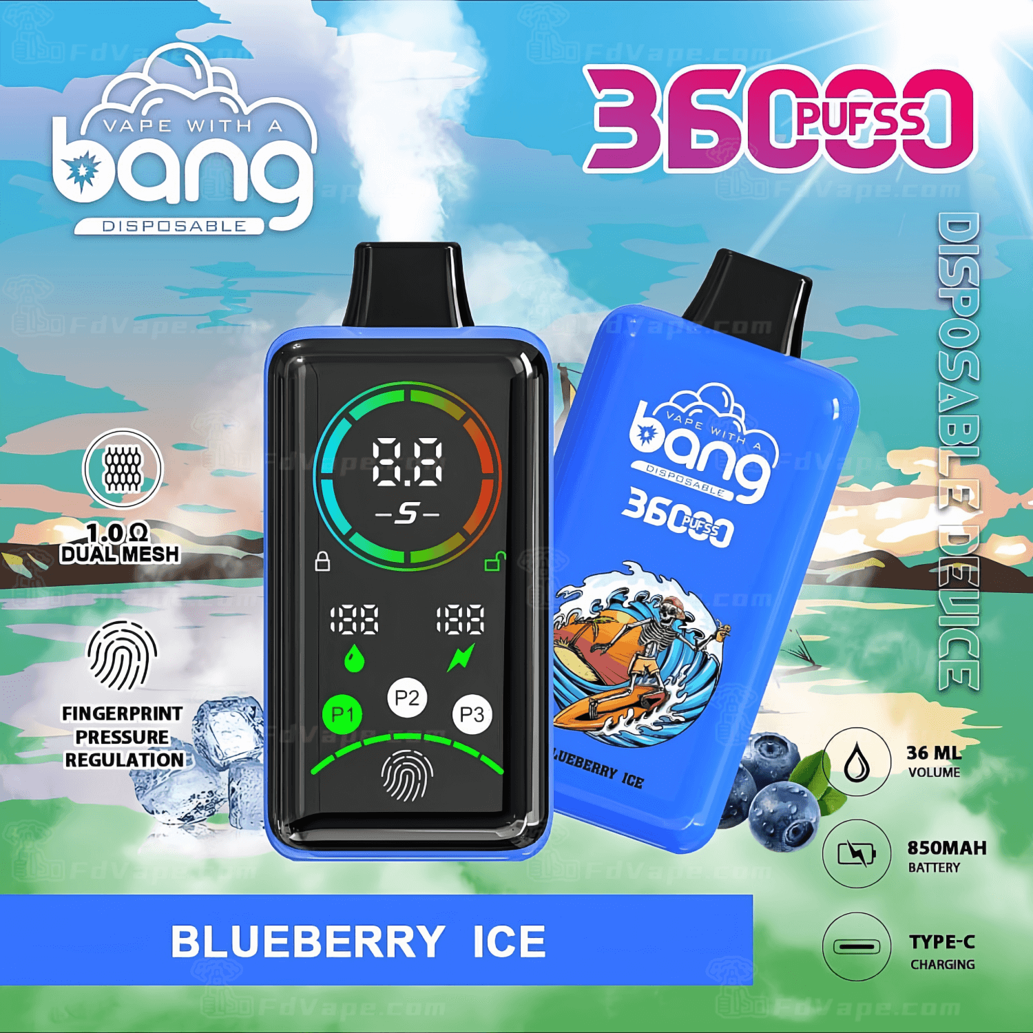 elfbar nachfüll pod läuft aus Vape jetable Bang 36000 : 36 000 bouffées avec conception de pistolet  Gatling main image 0