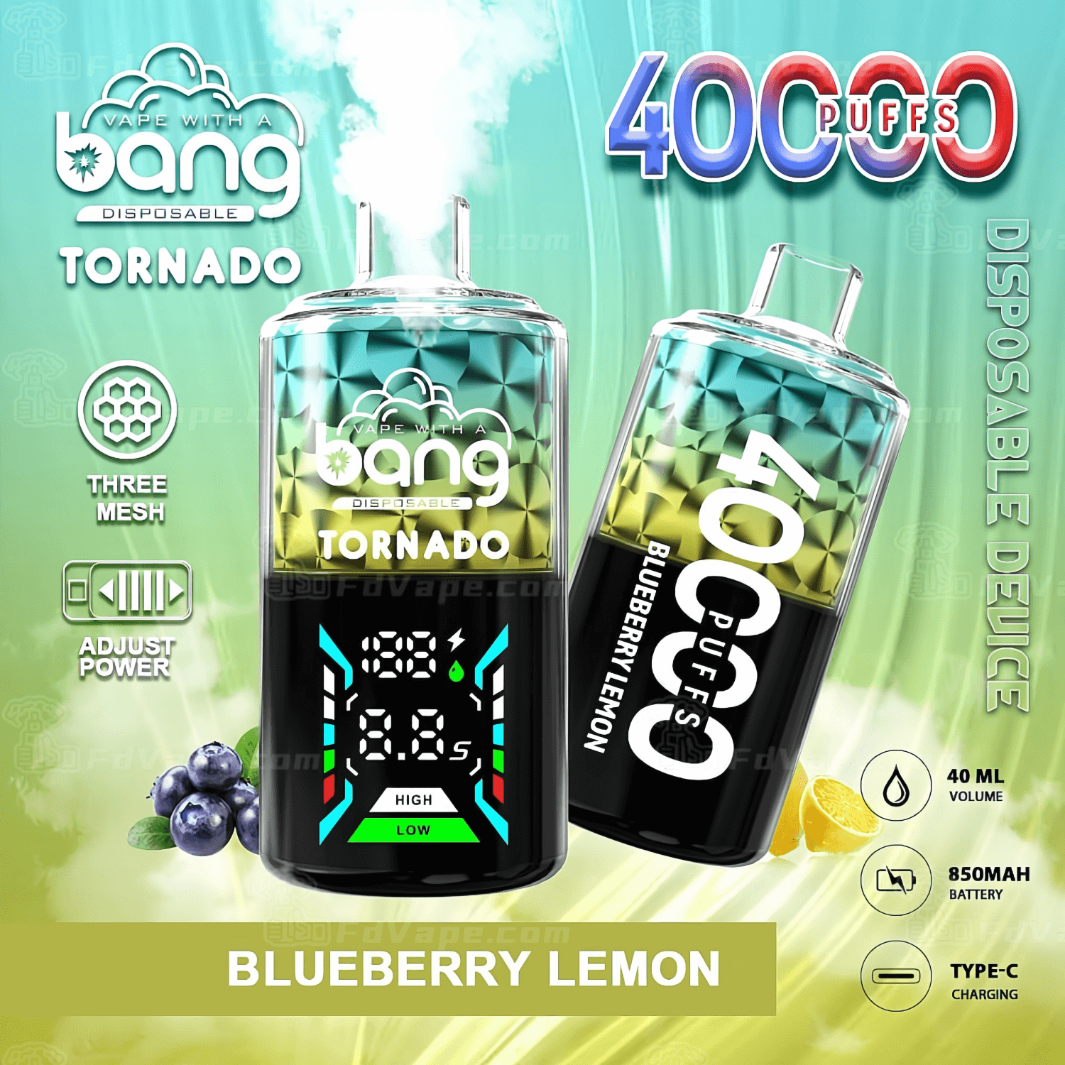 elfbar elfa master akku Bang Vape Tornado 40000 Puffs Triple Coils Digital Disposable E-cig
