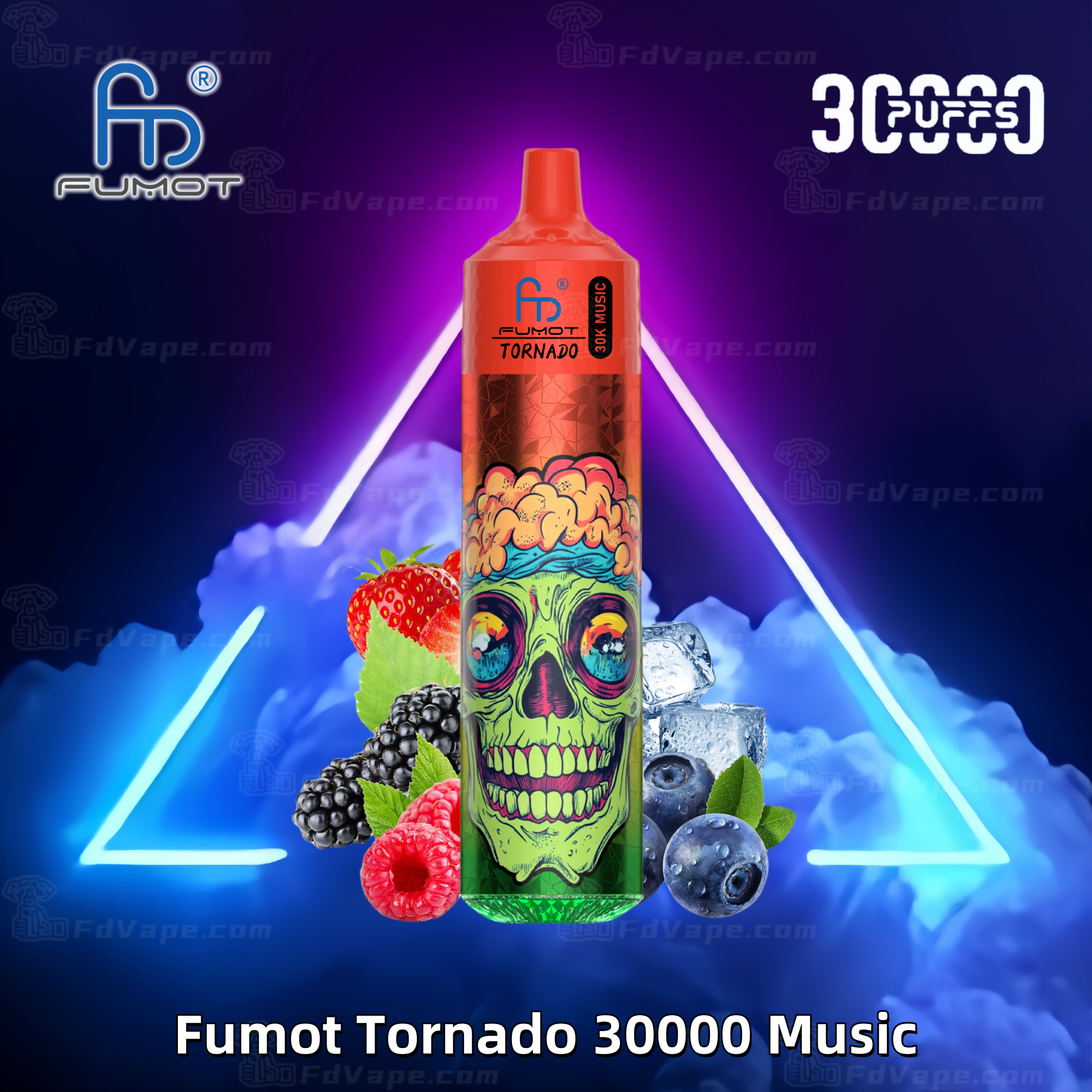 Fumot RandM Tornado 30000 30k Music Puffs Disposable Vape 2% 5% Nicotine  30Tastes LED Display Reliable Factory Direct