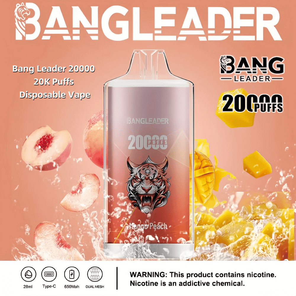 Bang Leader 20000 20K Puffs Rechargeable Disposable Vape 0% 2% 3% 5% Nicotine 12Tastes Factory Direct - FDVAPE Bang Leader 20000 20K Puffs Rechargeable Disposable Vape 0% 2% 3% 5% Nicotine 12Tastes Factory Direct - FDVAPE