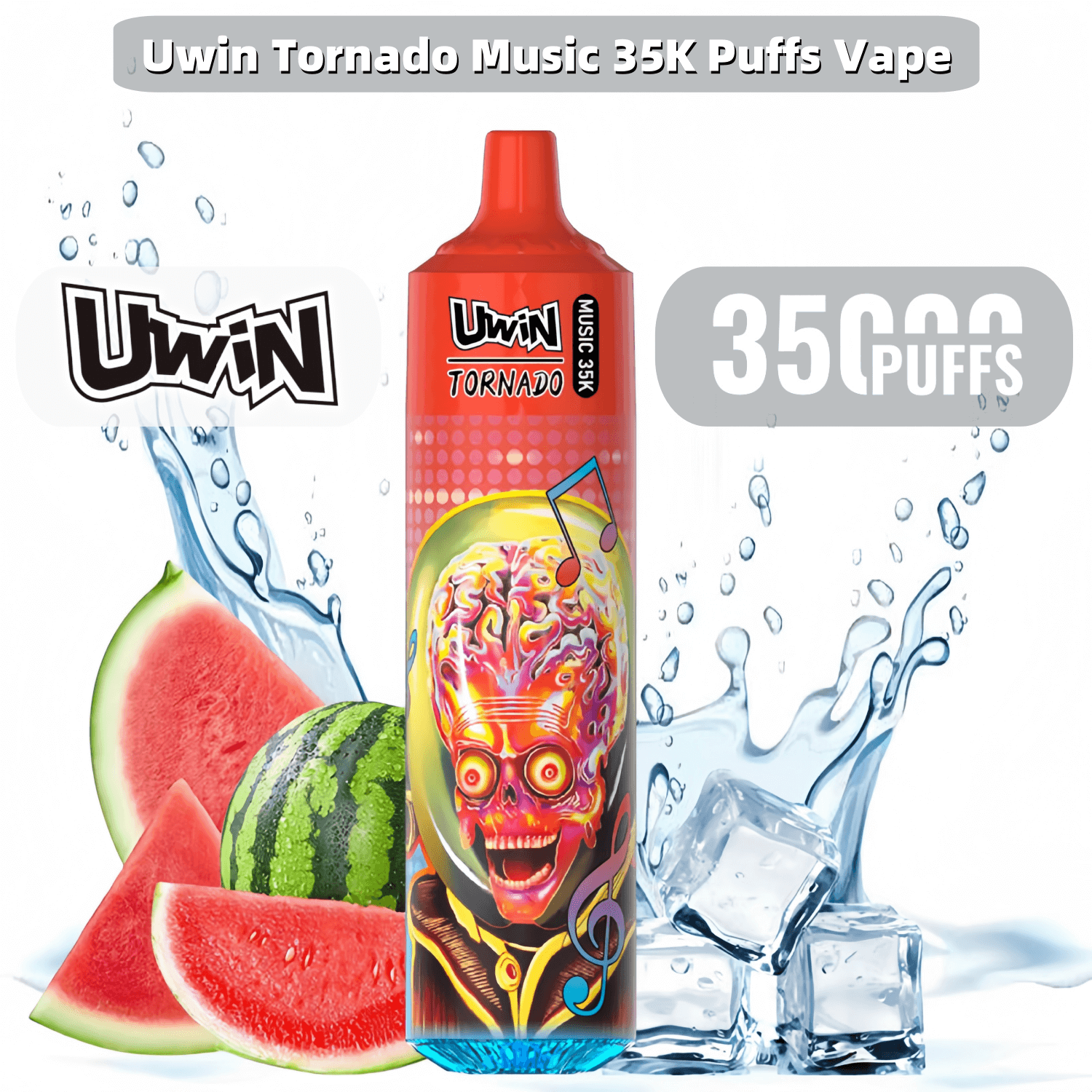 Uwin Tornado 35000 35K Puffs Musik Einweg-Vape 0% 2% 3% 5% Nikotin 12  Geschmacksrichtungen Musiksynchronisierte LED-Leuchten Direkt ab Werk