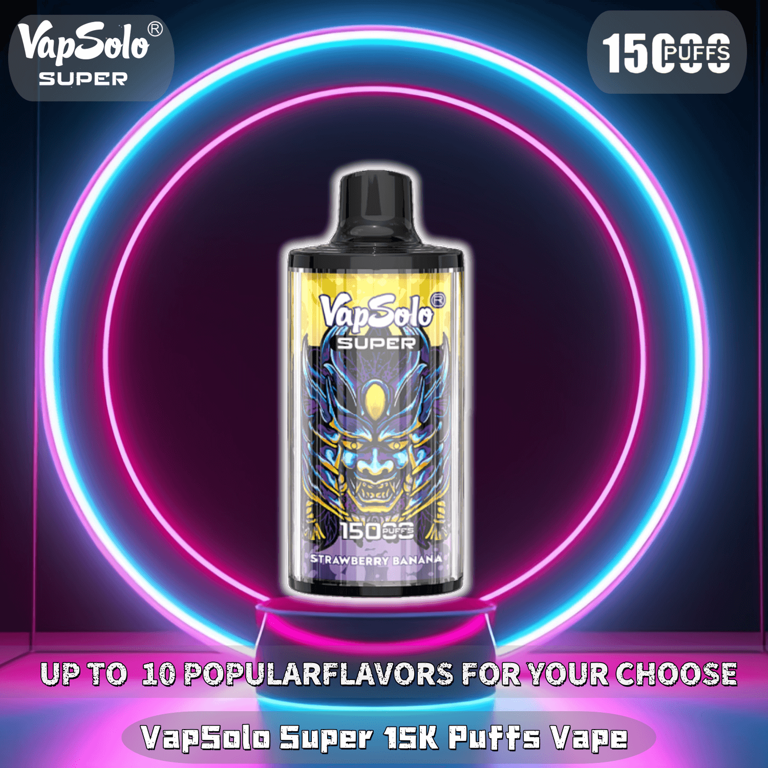 VapSolo Super 15000 15K Puffs Disposable Vape 2% 5% Nicotine 15Tastes  Ajustable Airflow Factory Direct