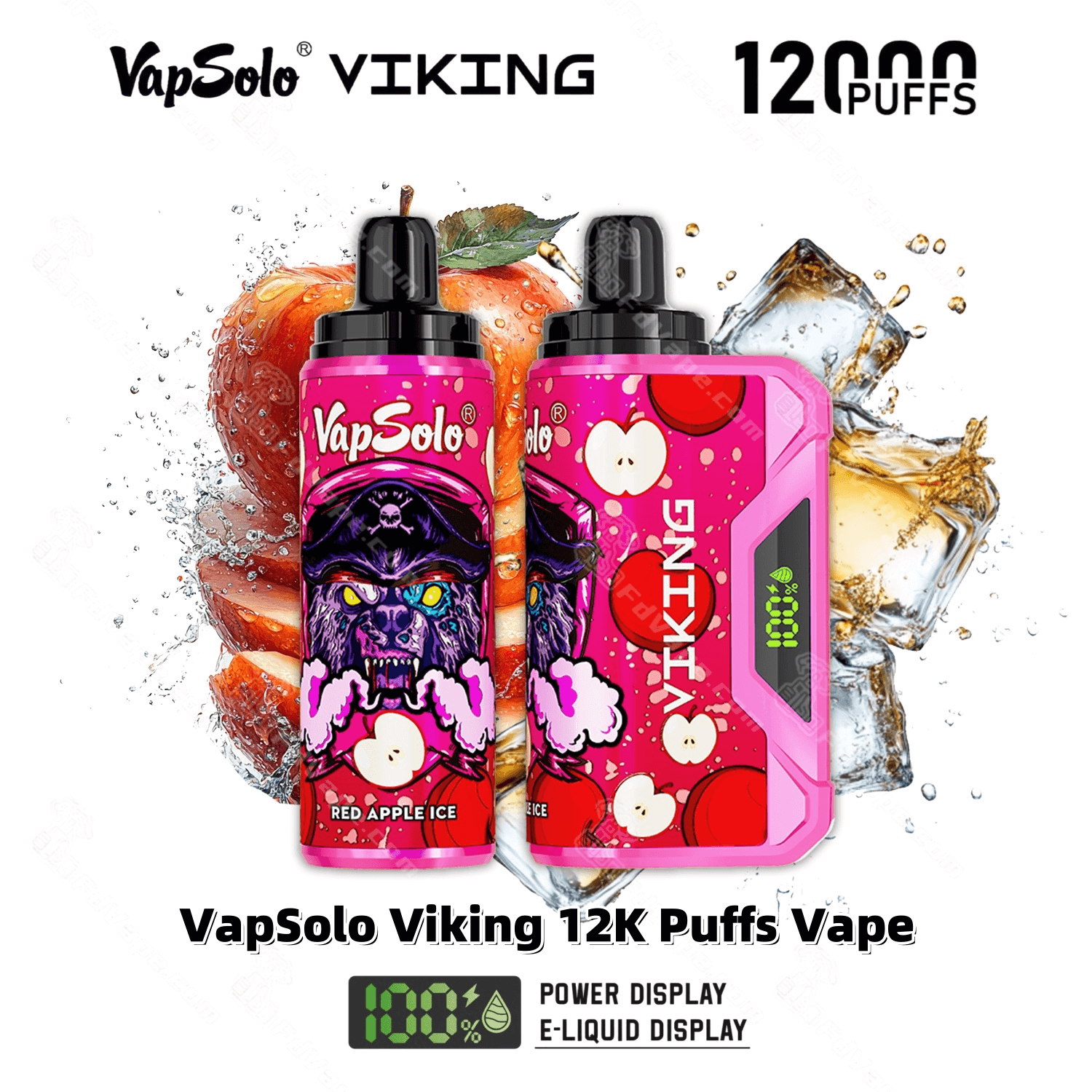 VapSolo Viking 12000, 12 000 inhalaciones, vaporizador desechable, 2%, 5%,  nicotina, 15 sabores, flujo de aire ajustable, pantalla LCD, directo de  fbrica - FDVAPE