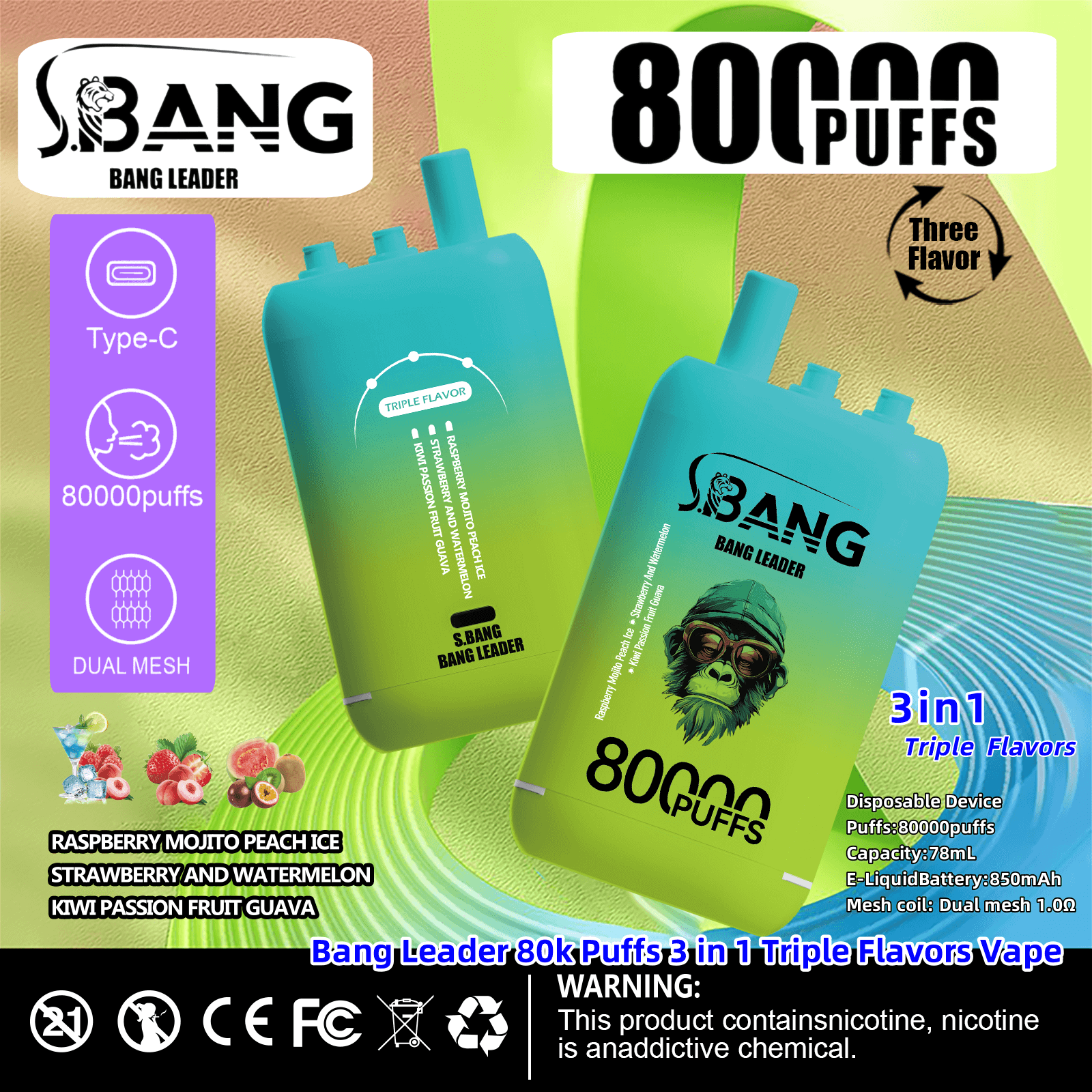 vape 80000 züge Einweg E Zigarette Stag Bar 80000 Züge 4 in 1 Vape main image 0