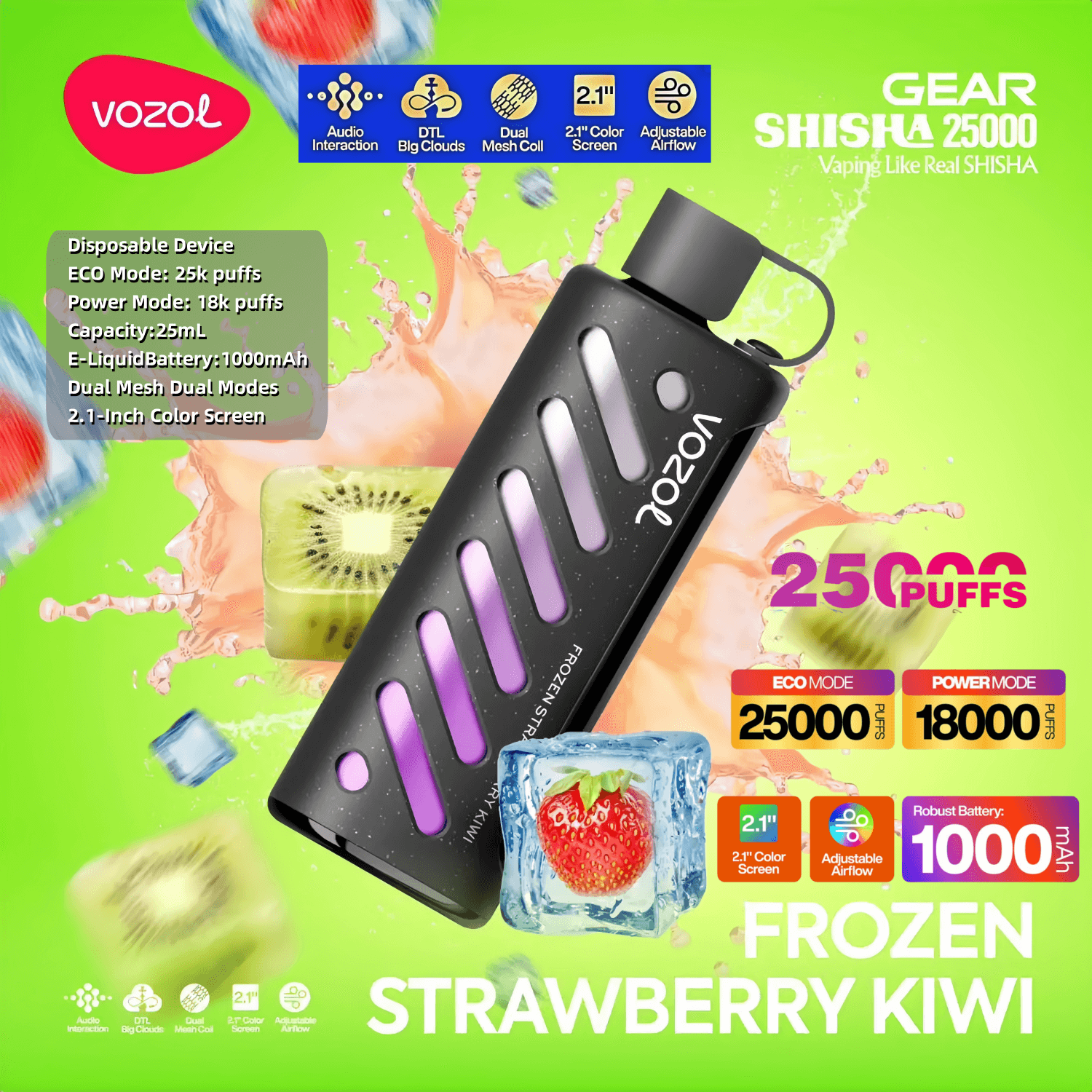 25k puff vozol GEAR SHISHA 25000