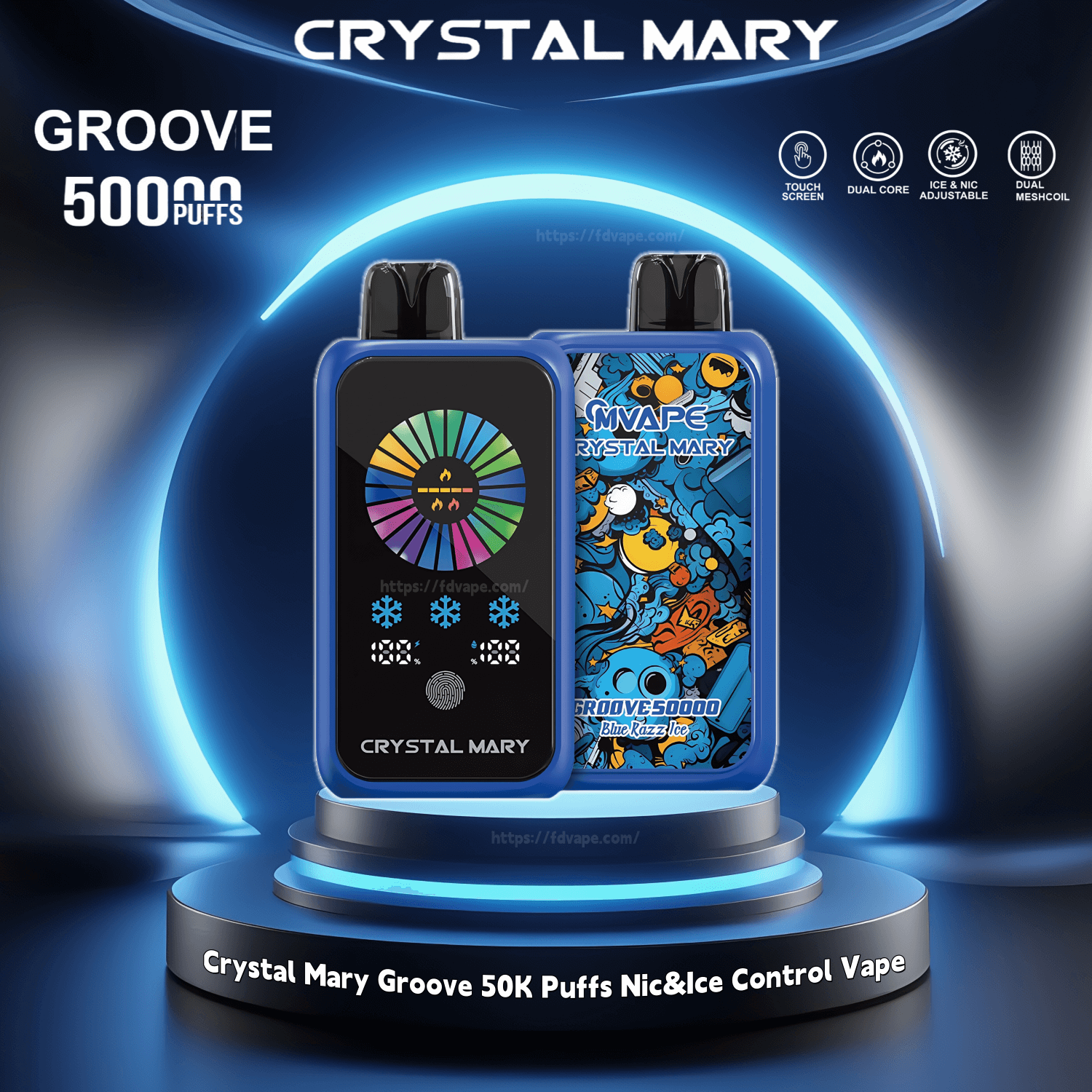 crystal blue ice vape Off-Stamp X-Cube Crystal Disposable Pod main image 1