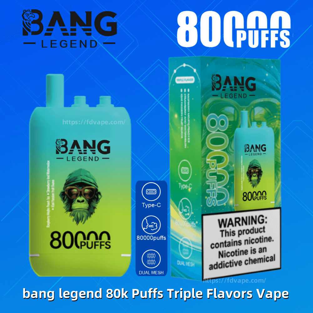 Bang Legend 80000 80k Puffs Triple Flavors Disposable Vape 3 Adjustable Flavors 0% 2% 3% 5% Nicotine 12Tastes | Vape Factory Direct - FDVAPE Bang Legend 80000 80k Puffs Triple Flavors Disposable Vape 3 Adjustable Flavors 0% 2% 3% 5% Nicotine 12Tastes | Vape Factory Direct - FDVAPE