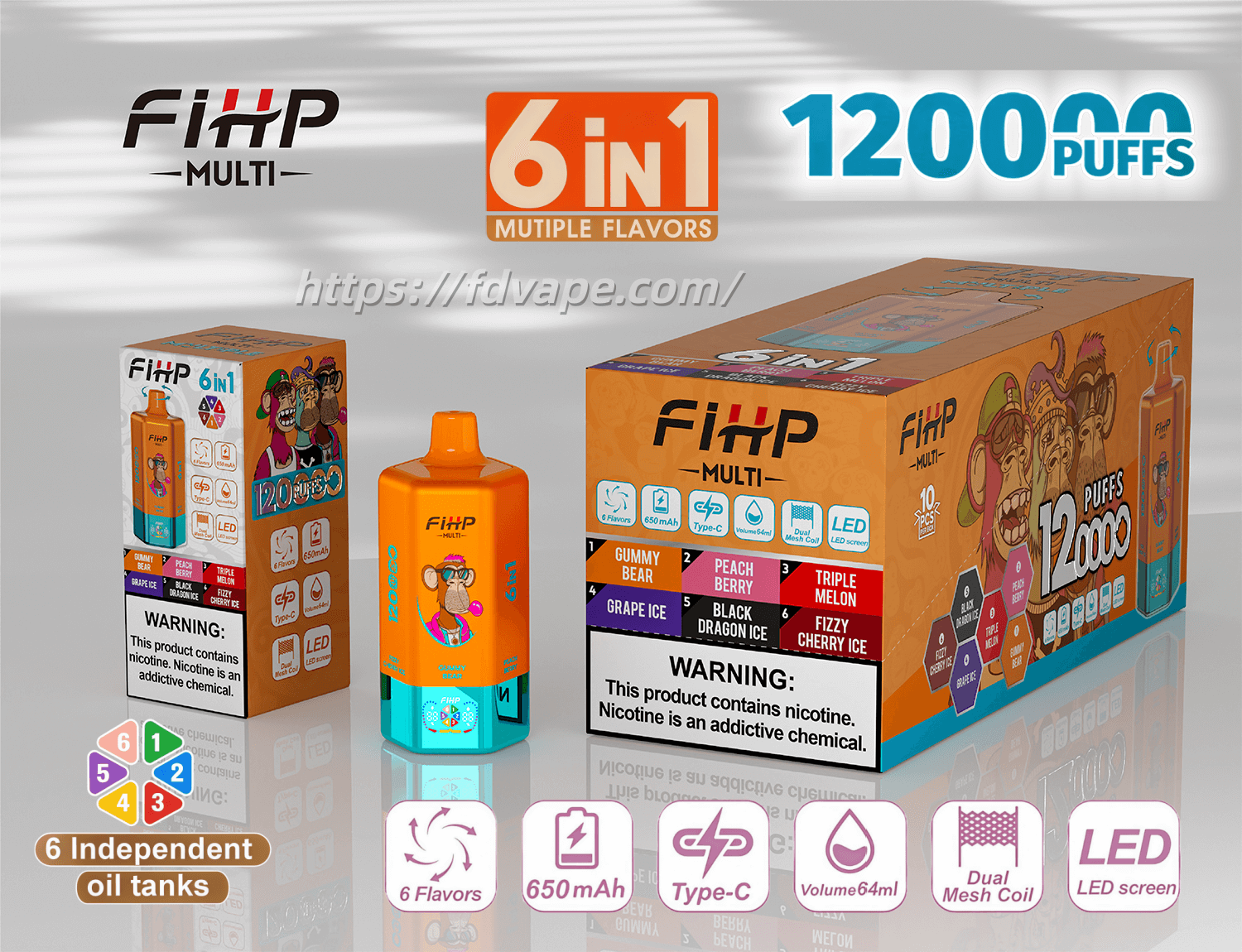 elfbar elfa master akku FLUUM BOX 12000 Puffs Disposable Vape main image 0