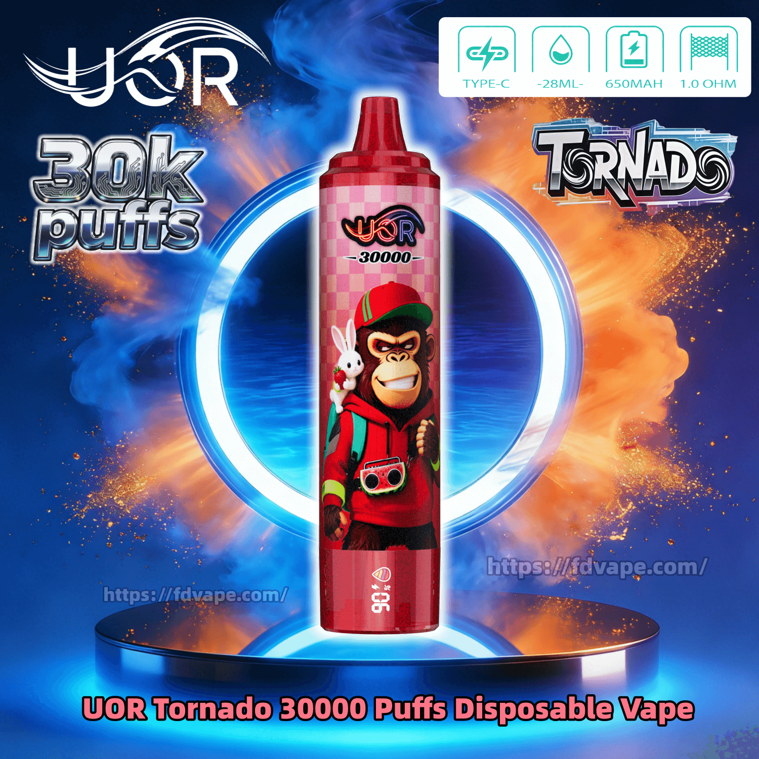 elfbar elfa kaufen UOR Tornado 30000 30K Puffs Disposable Vape 2% 5% Nicotin 10Tastes  Rechargeable LED Display Vape Factory Wholesale