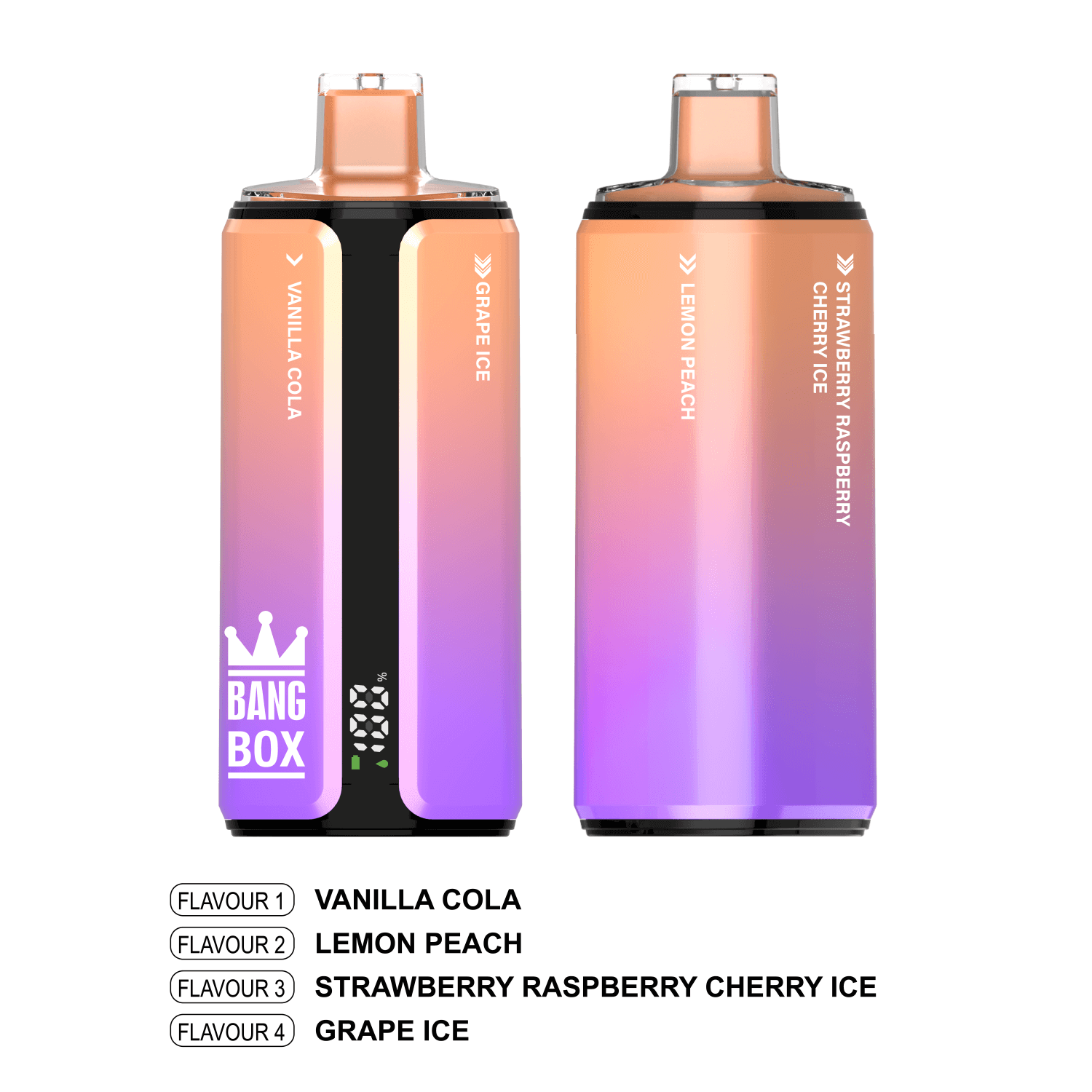 Bang Box 160000 160K Puffs Disposable Vape 4 in 1 Flavor Chamber 0% 2% 3%  5% Nicotines 10Tastes Smart LED Display Factory Direct - FDVAPE