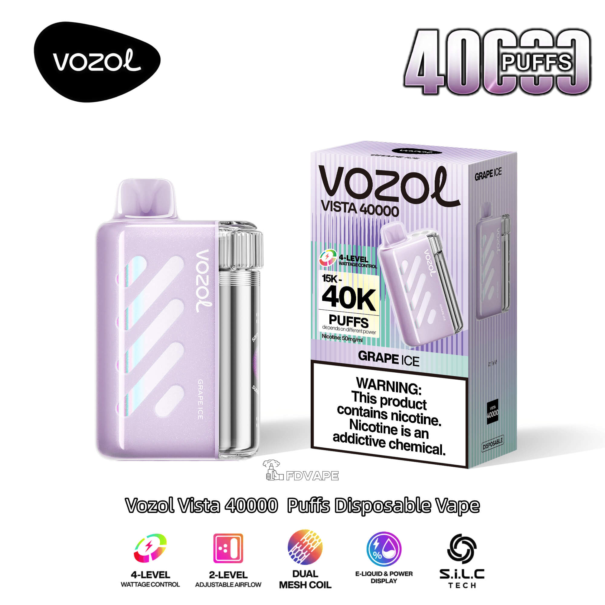 elfbar elfa kaufen Vozol Vista 40000 40K Puffs Disposable Vape 4 Power Modes | 2 Airflow  Levels 5% Nicotines 23Tastes Digital Screen Factory Direct