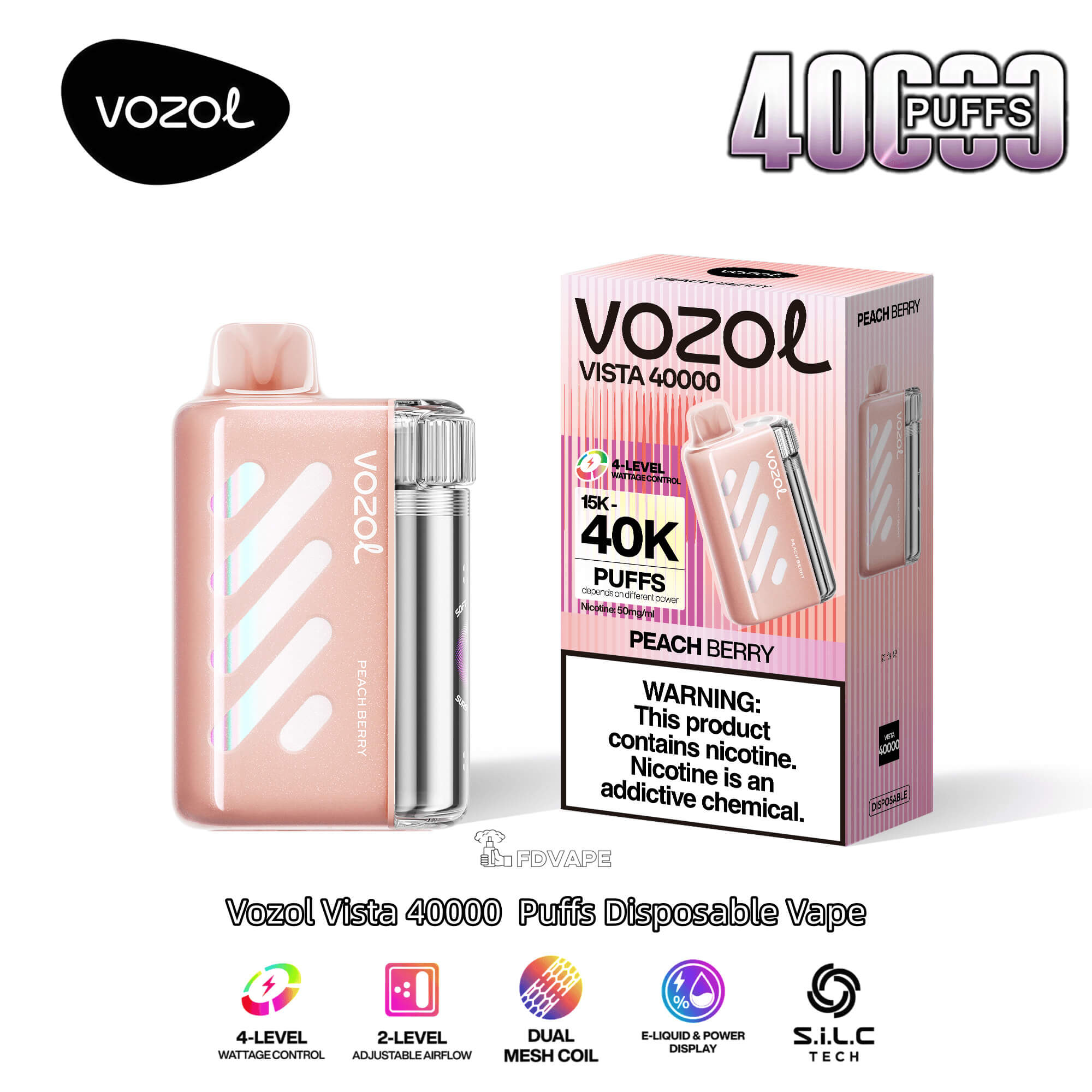 elfbar elfa kaufen Vozol Vista 40000 40K Puffs Disposable Vape 4 Power Modes | 2 Airflow  Levels 5% Nicotines 23Tastes Digital Screen Factory Direct