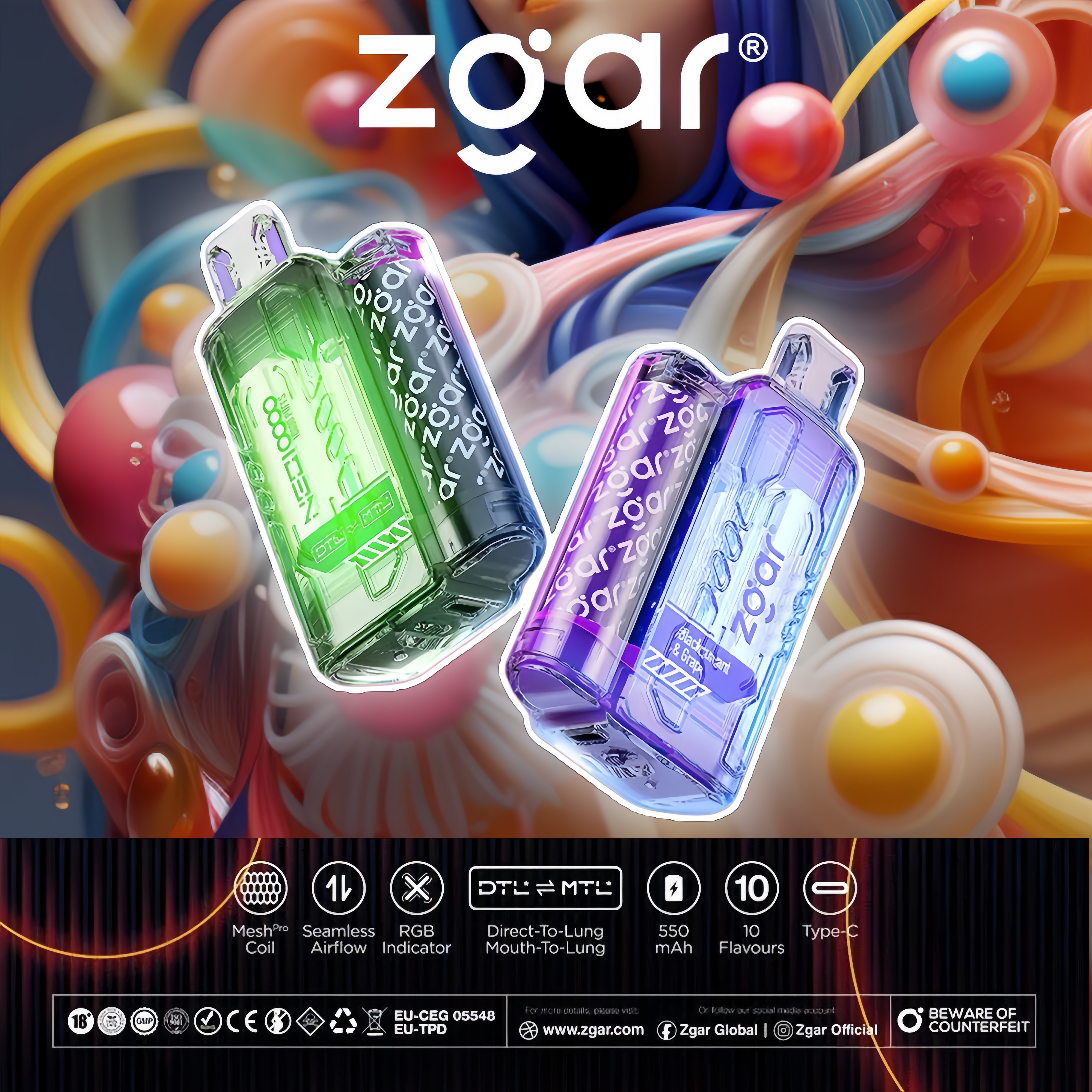 ZGAR NEO 10000 10k Puffs Vape jetable 3 Nicotine 10Tastes Rechargeable Directement d usine FDVAPE