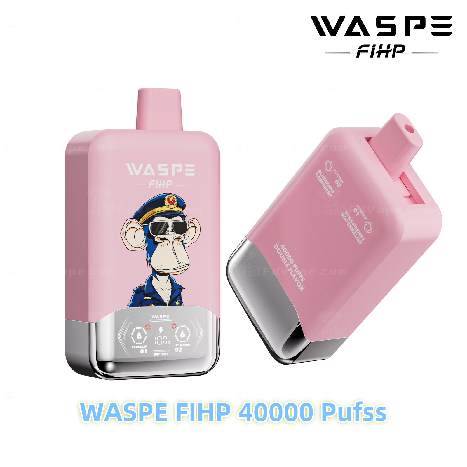 WASPE FIHP 40000 40K Puffs Double Flavor Disposable Vape pen 2% 5% Nicotine  16Tastes LCD Display Factory Direct - FDVAPE