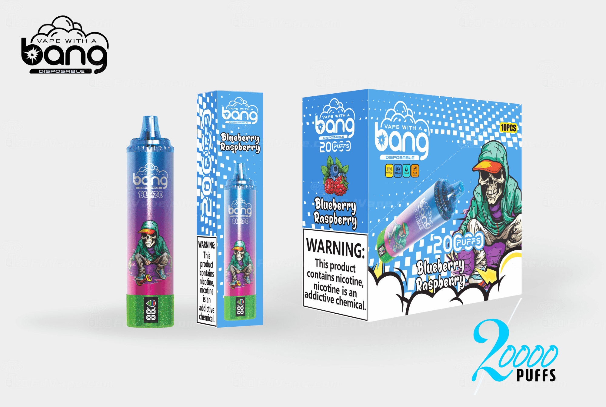 Bang Tornado 20000 20K Puffs Disposable Vape Pen 0% 2% 3% 5% Nicotine  12Tastes LED Display Reliable Factory Direct - FDVAPE