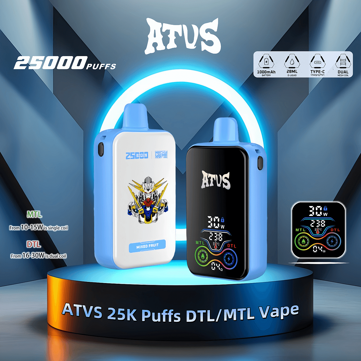 ATVS 25000 Puffs Warship Cigarette Electronique