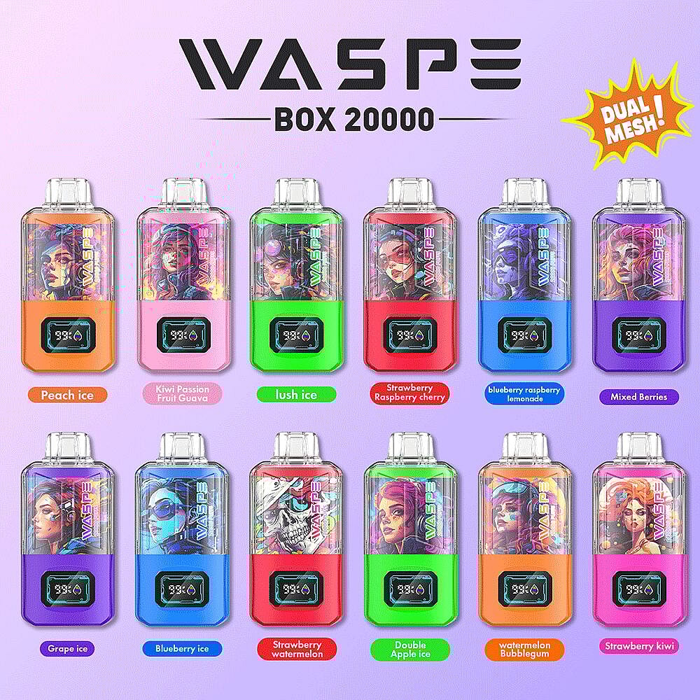WASPE 20000 Puffs Dual Mesh Box Vape Descartável - Dispositivo vaping de malha dupla de alta capacidade