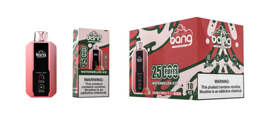 Bang 25000 25k Puffs 0% 2% 3% 5% Nicotine New LED Display Disposable Vape - High-capacity vaping device with LED display
