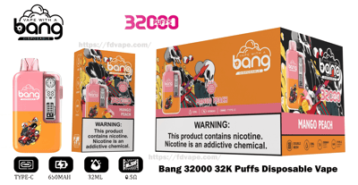 Bang 32000 32K Puffs Disposable Vape 0% 2% 3% 5% Nicotines 12Tastes LED Screen Functionality | Vape Factory Wholesale - FDVAPE Bang 32000 32K Puffs Disposable Vape 0% 2% 3% 5% Nicotines 12Tastes LED Screen Functionality | Vape Factory Wholesale - FDVAPE