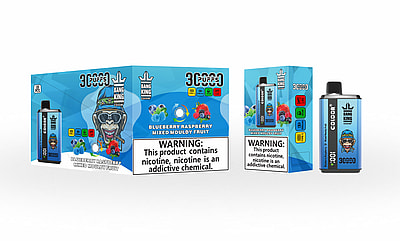 Bang King 30000 30k Puffs Double Goût Vape Jetable 0% 2% 3% 5% Nicotine 12 Goûts LED Affichage Direct Usine
