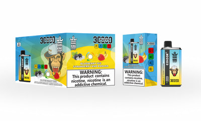 Bang King 30000 30k Puffs Vape desechable de doble sabor 0% 2% 3% 5% Nicotina 12Tastes Pantalla LED Directo de fábrica