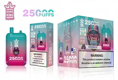 Bang King 25000 Rookwolken 25k Dubbel Magazijn Wegwerp Vape Veel Nicotine Smaken Oplaadbare LED Display E-sigaretten Groothandel