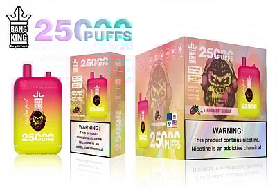 Bang King 25000 Rookwolken 25k Dubbel Magazijn Wegwerp Vape Veel Nicotine Smaken Oplaadbare LED Display E-sigaretten Groothandel