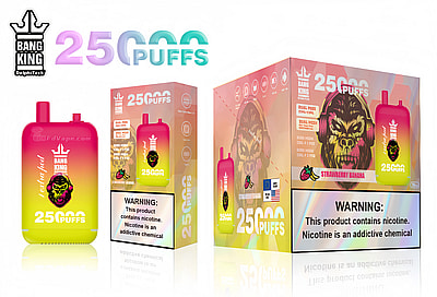 Bang King 25000 Puffs 25k Doble Almacén Vape desechable Muchos sabores de nicotina Pantalla LED recargable E Cigarrillo al por mayor