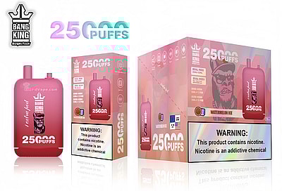 Bang King 25000 Puffs 25k Doble Almacén Vape desechable Muchos sabores de nicotina Pantalla LED recargable E Cigarrillo al por mayor