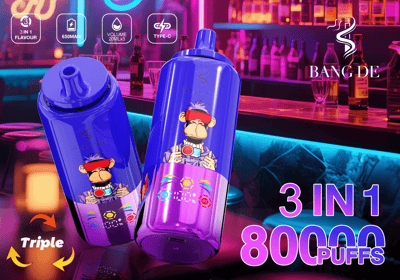 Bang DE 80000 80K Puffs 3 In 1 Triple Flavor Disposable Vape 0% 2% 3% 5%  Nicotine 12Tastes Smart LED Display | Vape Factory Direct