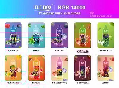 ELF BOX RGB 14000 Pro 14000 Puffs Disposable Vape Many Nicotine Tastes Rechargeable LED Display E Cigarette Wholesale