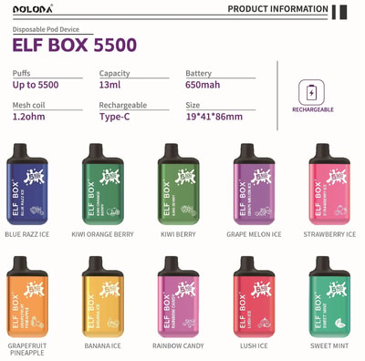Original Wholesale ELF BOX 5500 Puffs Disposable Vape - High-capacity disposable vaping device