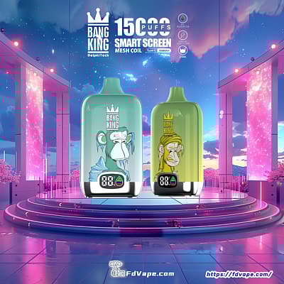 Bang King Smart Screen 15000 Puffs Disposable Vape - Långvarig engångs vape-enhet med smart skärmdisplay