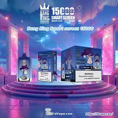 Bang King Smart Screen 15000 Puffs Vape usa e getta - Dispositivo di vaporizzazione usa e getta di lunga durata con display smart screen