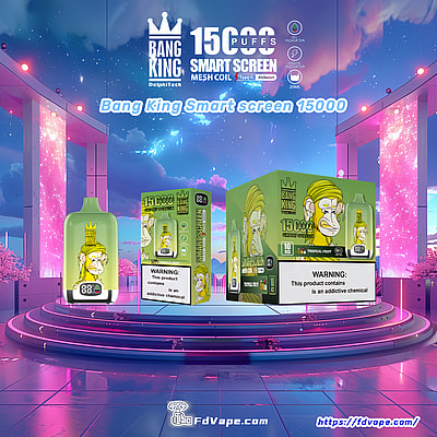 Bang King Smart Screen 15000 Puffs Vape jetable - Appareil de vape jetable longue durée avec écran intelligent