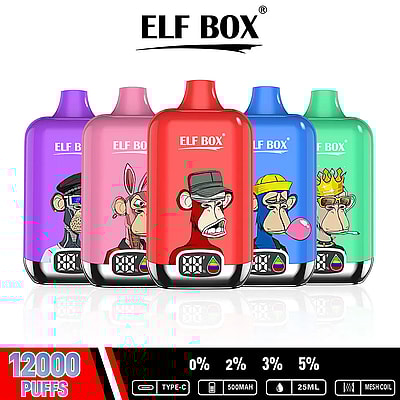 Originele groothandel ELF Box Digital 12000 Puffs Wegwerpvape - Wegwerpvape-apparaat met hoge capaciteit en digitaal display