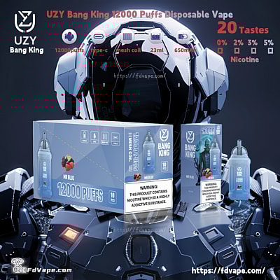 Venda por atacado original UZY Bang King 12000 Puffs Vape descartável - dispositivo vaping descartável de alta capacidade