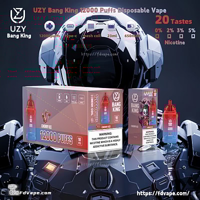 Venda por atacado original UZY Bang King 12000 Puffs Vape descartável - dispositivo vaping descartável de alta capacidade