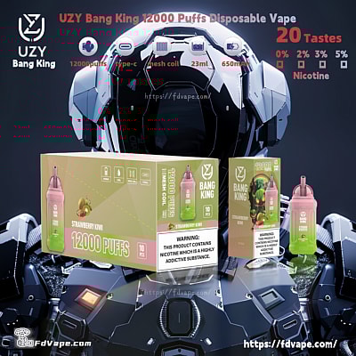 Venda por atacado original UZY Bang King 12000 Puffs Vape descartável - dispositivo vaping descartável de alta capacidade