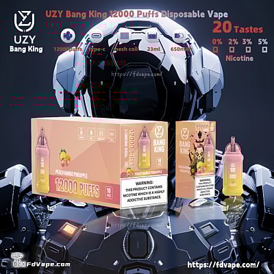 Venda por atacado original UZY Bang King 12000 Puffs Vape descartável - dispositivo vaping descartável de alta capacidade