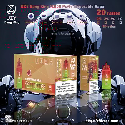 Venda por atacado original UZY Bang King 12000 Puffs Vape descartável - dispositivo vaping descartável de alta capacidade