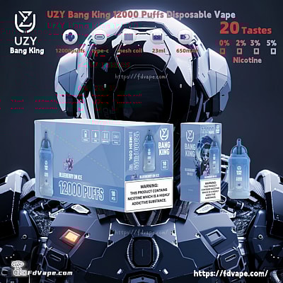 Venda por atacado original UZY Bang King 12000 Puffs Vape descartável - dispositivo vaping descartável de alta capacidade